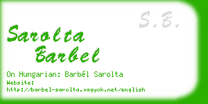 sarolta barbel business card