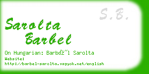 sarolta barbel business card